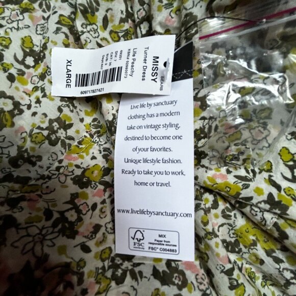 Live Life by Sanctuary Women's Mini Turner Dress Retro Boho Floral Size XL New - Picture 4 of 10